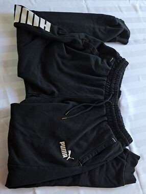 Puma Black Jogger Sweatpants with White Logo